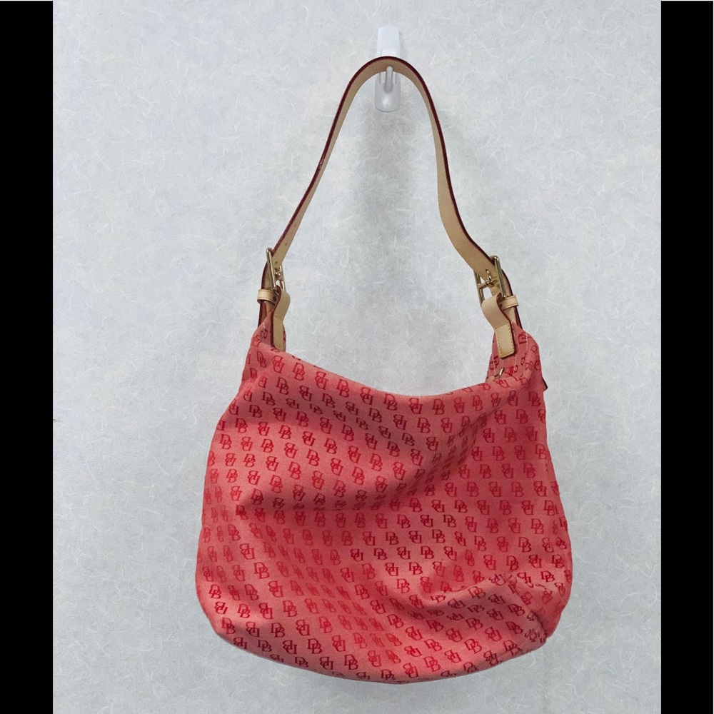 Dooney & Bourke authentic red and light tan hobo